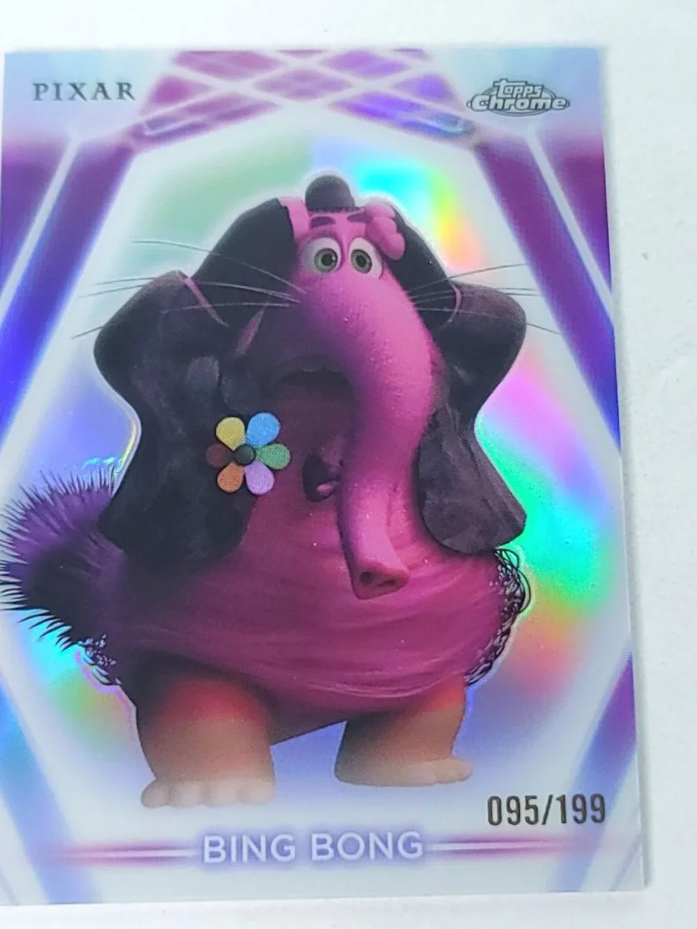 Bing Bong Topps 2026 Disney Neon Holo Chrome Refractor Limited 095/199 CNE